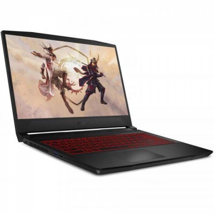 Laptop MSI Katana GF66 12UGS-238XRO, Intel Core i7-12700H, 15.6inch, RAM 16GB, SSD 512GB, nVidia GeForce RTX 3070 Ti 8GB, No OS, Black