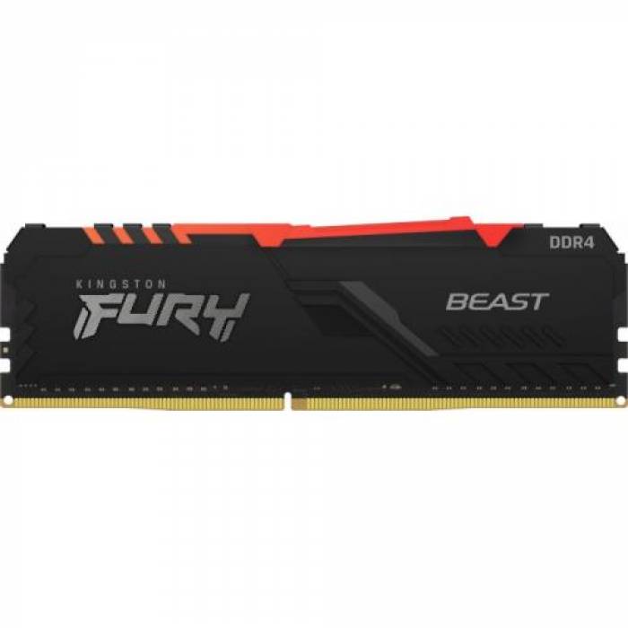 Memorie Kingston FURY Beast RGB 16GB, DDR4-3600MHz, CL18