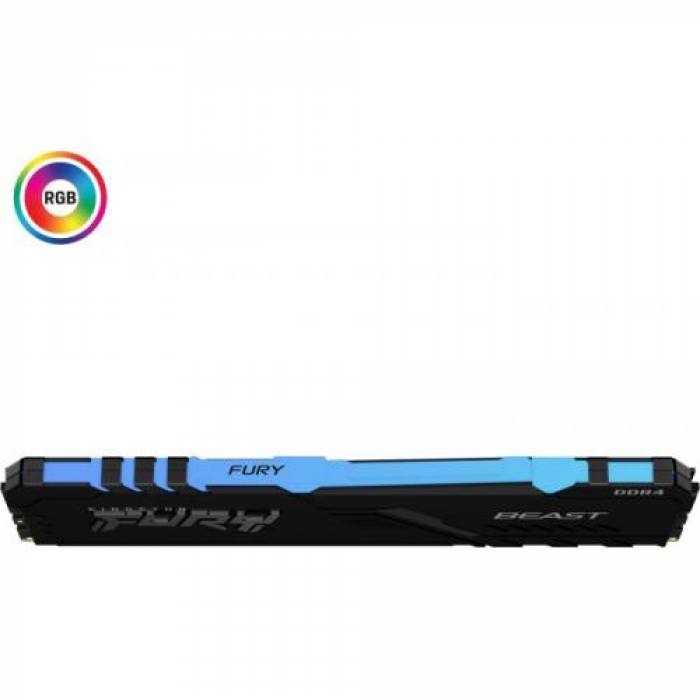 Memorie Kingston FURY Beast RGB 16GB, DDR4-3600MHz, CL18