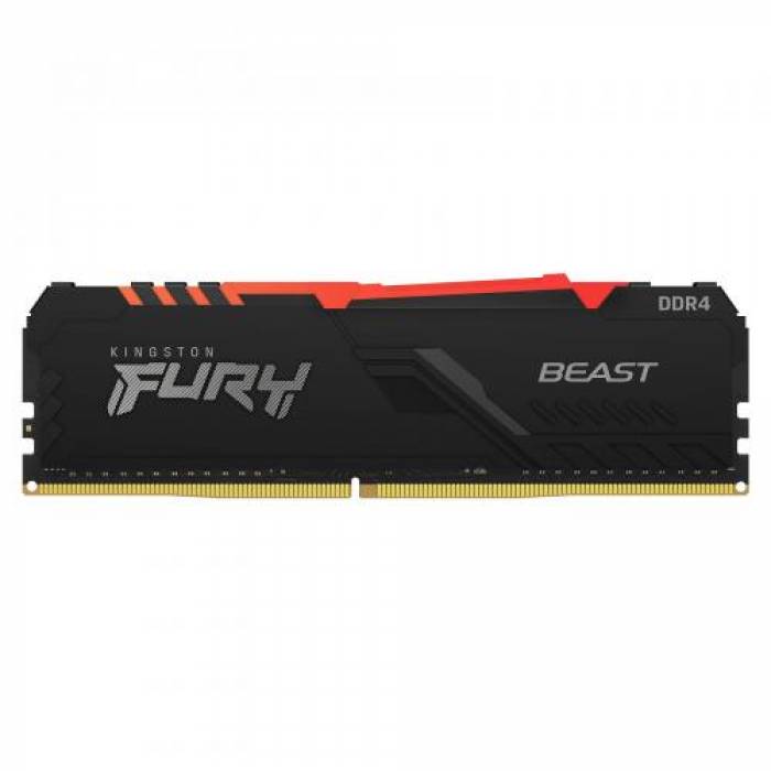 Memorie Kingston FURY Beast RGB 8GB, DDR4-3733Mhz, CL19