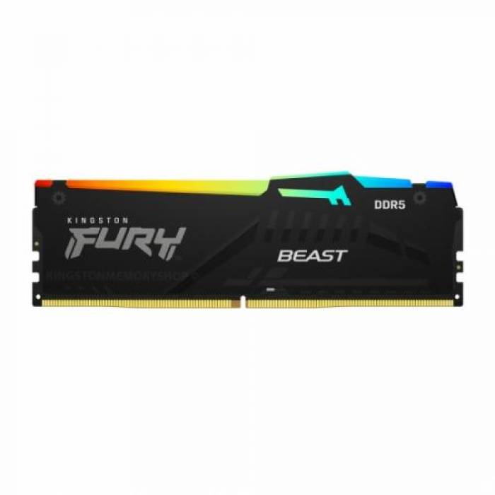 Memorie Kingston Fury Beast RGB, 8GB, DDR5-4800MHz, CL38