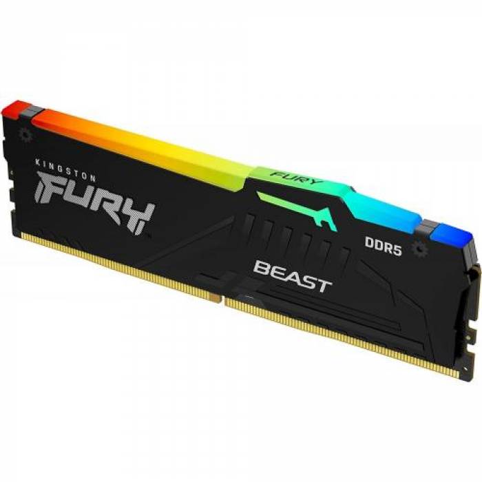 Memorie Kingston Fury Beast RGB AMD EXPO, 8GB, DDR5-5200MHz, CL36