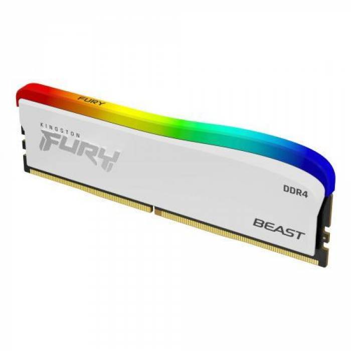 Memorie Kingston Fury Beast RGB Special Edition White 16GB, DDR4-3200MHz, CL16