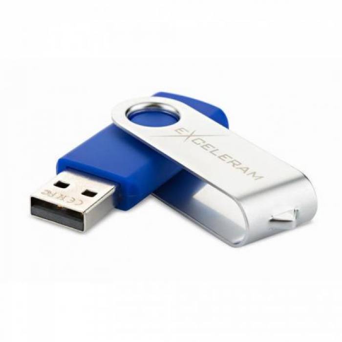 Memorie USB Exceleram P1 32GB, USB 2.0, Blue-Silver