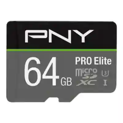 Memory Card microSDXC PNY Pro Elite 64GB, Class 10, UHS-I U3 + Adaptor SD