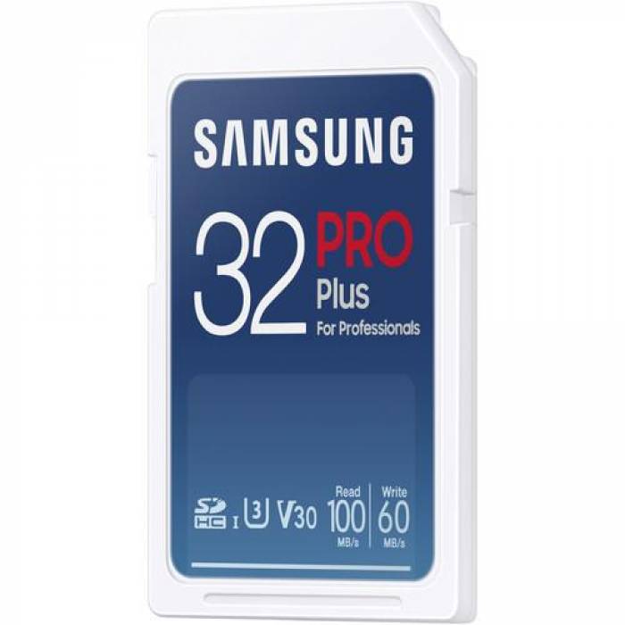 Memory Card SDHC Samsung PRO Plus 32GB, Class 10, UHS-I U3, V30