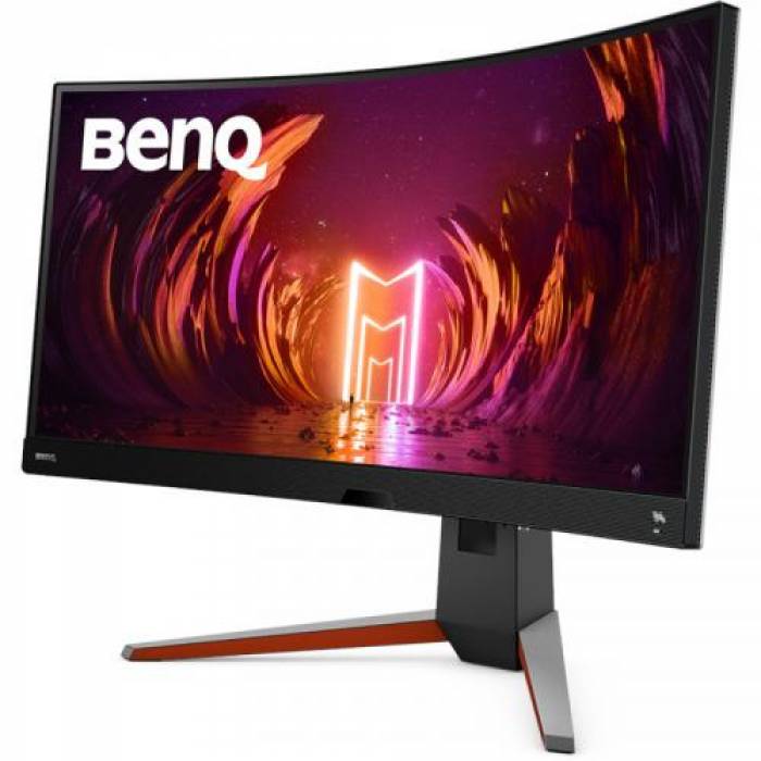 Monitor LED Curbat BenQ MOBIUZ EX3410R, 34inch, 3440x1440, 1ms, Black-Silver