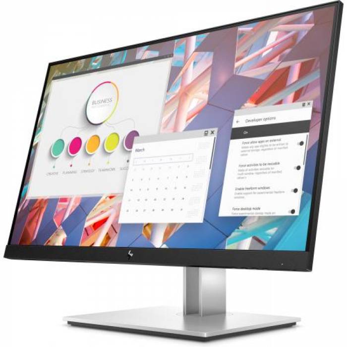 Monitor LED HP E24 G4, 23.8inch, 1920x1080, 5ms GTG, Black-Silver