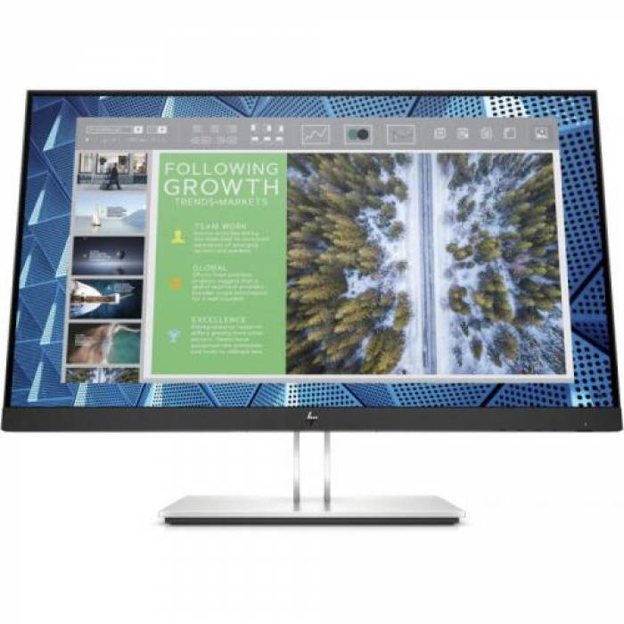 Monitor LED HP E24 G4, 23.8inch, 2560x1440, 5ms GtG, Black-Silver