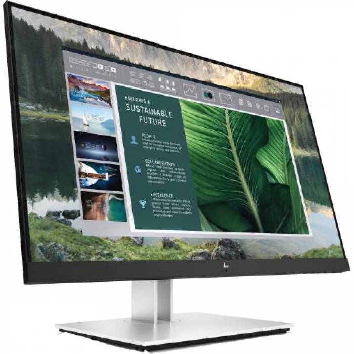 Monitor LED HP E24u G4, 23.8inch, 1920x1080, 5ms GTG, Black-Silver