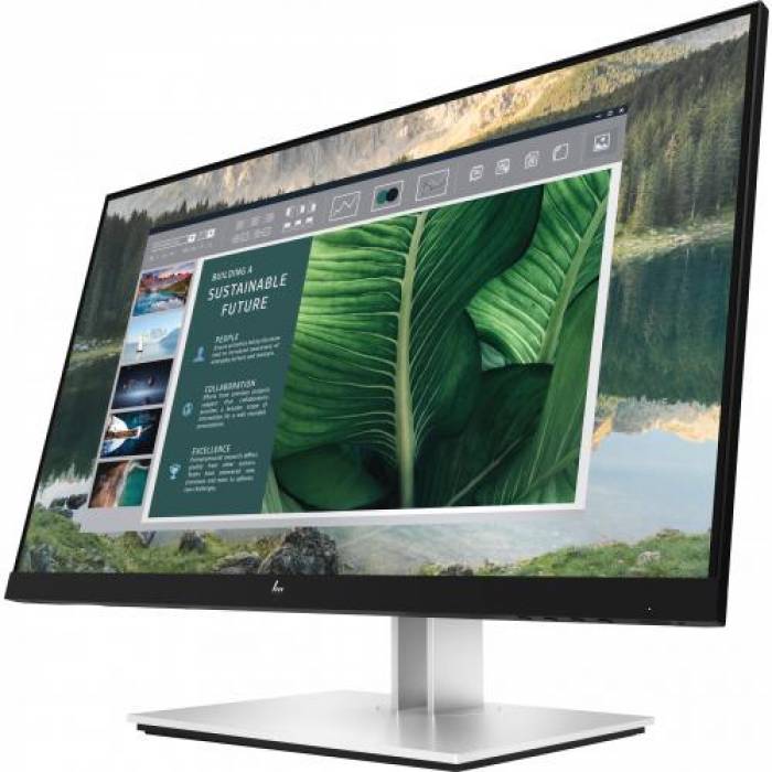 Monitor LED HP E24u G4, 23.8inch, 1920x1080, 5ms GTG, Black-Silver