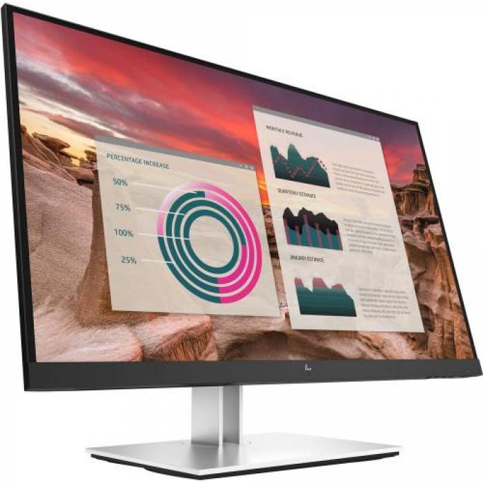 Monitor LED HP E27U G4, 27inch, 2560x1440, 5ms GTG, Black-Silver