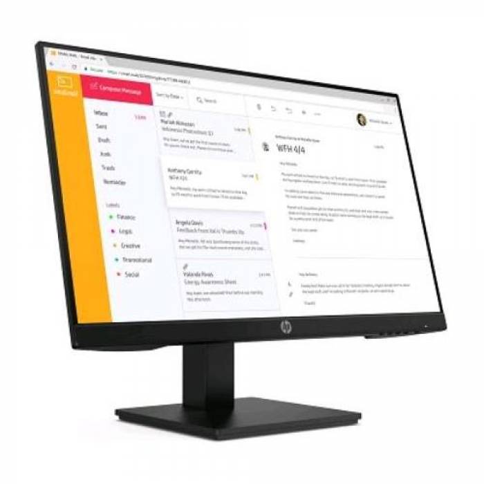 Monitor LED HP P24h G4, 23.8inch, 1920x1080, 14ms GtG, Black