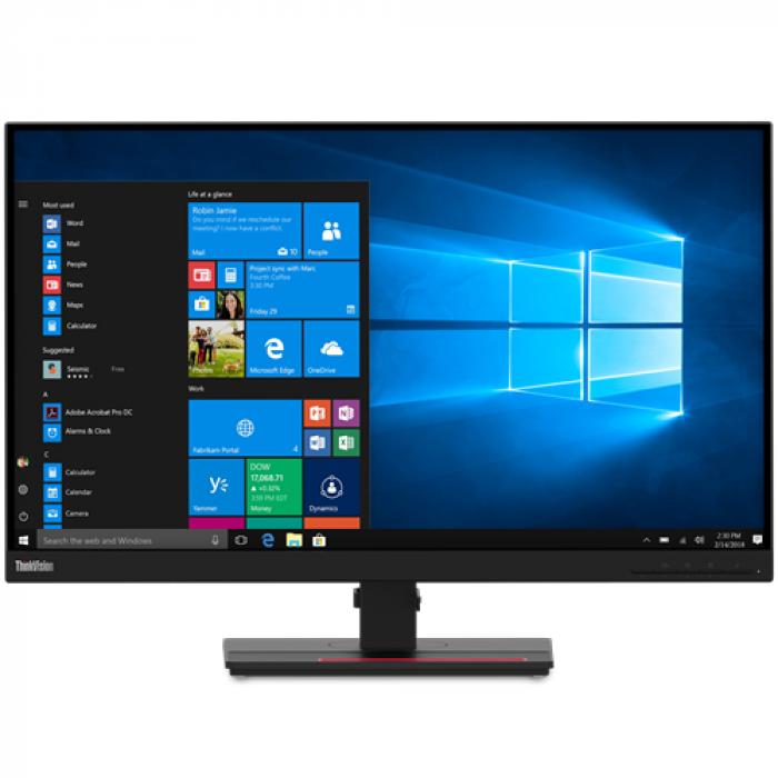 Monitor LED Lenovo ThinkVision T27h-2L, 37inch, 2560x1440, 4ms GTG, Raven Black