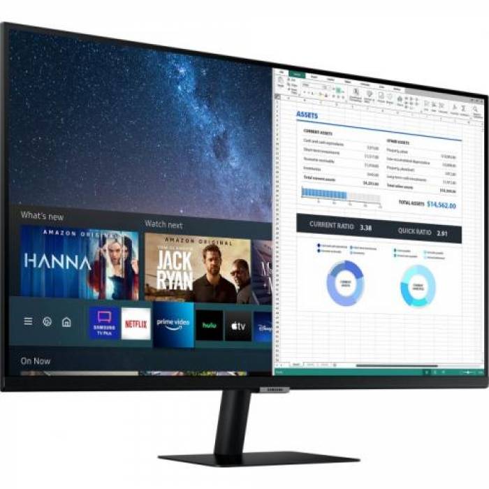 Monitor LED Samsung LS32AM700PRXEN Smart, 32inch, 3840x2160, 8ms, Black