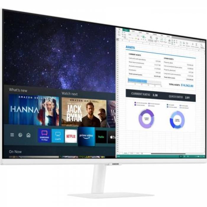 Monitor LED Samsung Smart M7 S32BM701, 32inch, 3840x2160, 4ms GTG, White