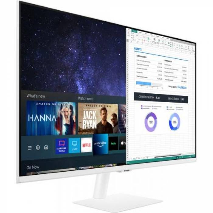 Monitor LED Samsung Smart M7 S32BM701, 32inch, 3840x2160, 4ms GTG, White