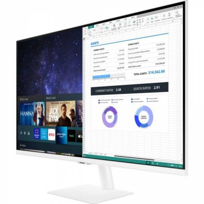 Monitor LED Samsung Smart M7 S32BM701, 32inch, 3840x2160, 4ms GTG, White