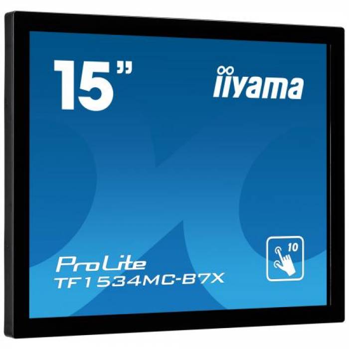 Monitor LED Touchscreen Iiyama TF1534MC-B7X, 15inch, 1024x768, 8ms, Black