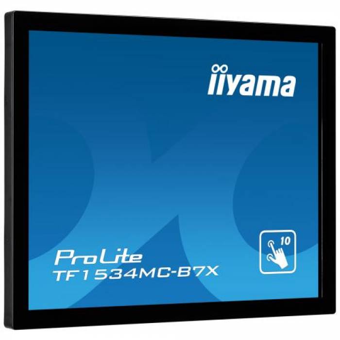 Monitor LED Touchscreen Iiyama TF1534MC-B7X, 15inch, 1024x768, 8ms, Black