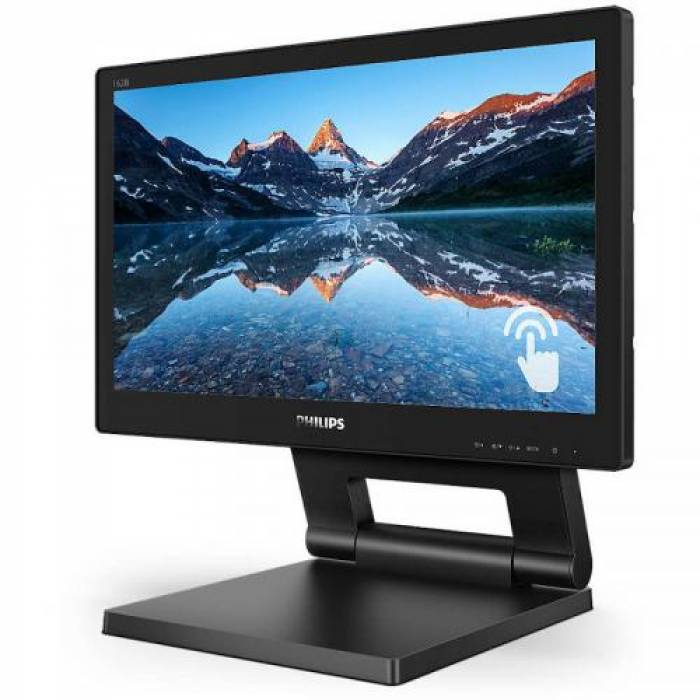 Monitor Touchscreen Philips 162B9T, 15.6inch, 1366x768, 4ms, Black