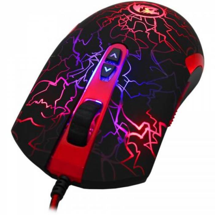 Mouse Laser Redragon LavaWolf, RGB LED, USB, Black-Red