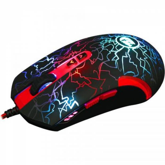 Mouse Laser Redragon LavaWolf, RGB LED, USB, Black-Red