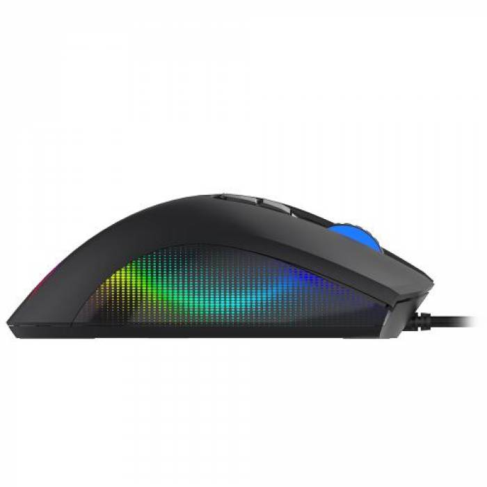 Mouse Optic AQIRYS Phoneix RGB, USB, Black