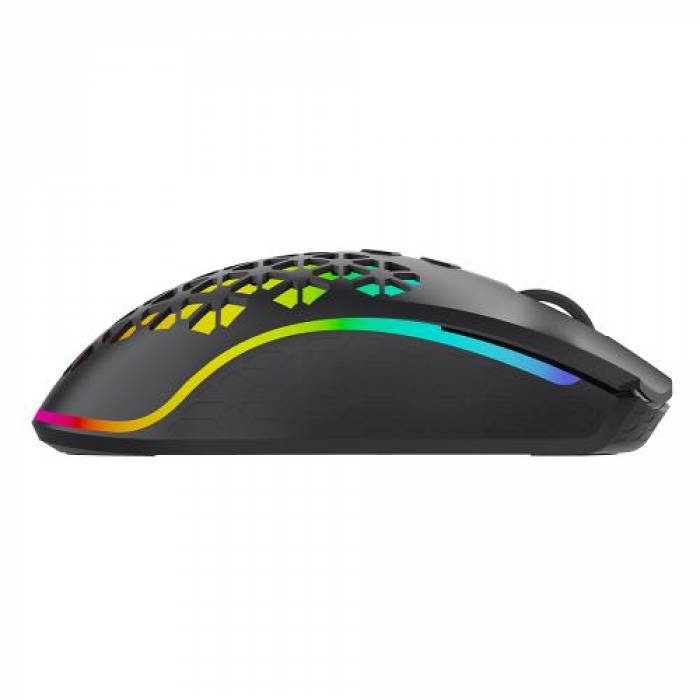 Mouse Optic AQIRYS Polaris RGB, USB Wireless, Black