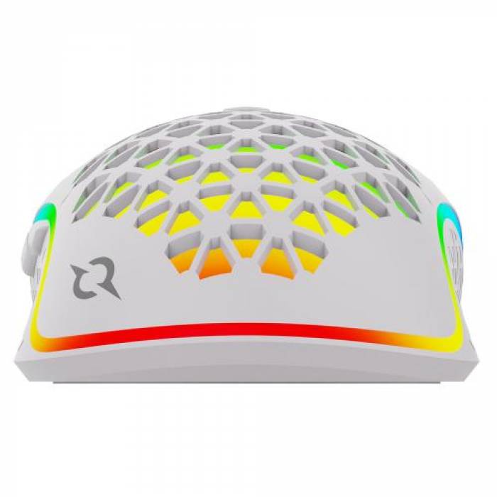 Mouse Optic AQIRYS Polaris RGB, USB Wireless, White