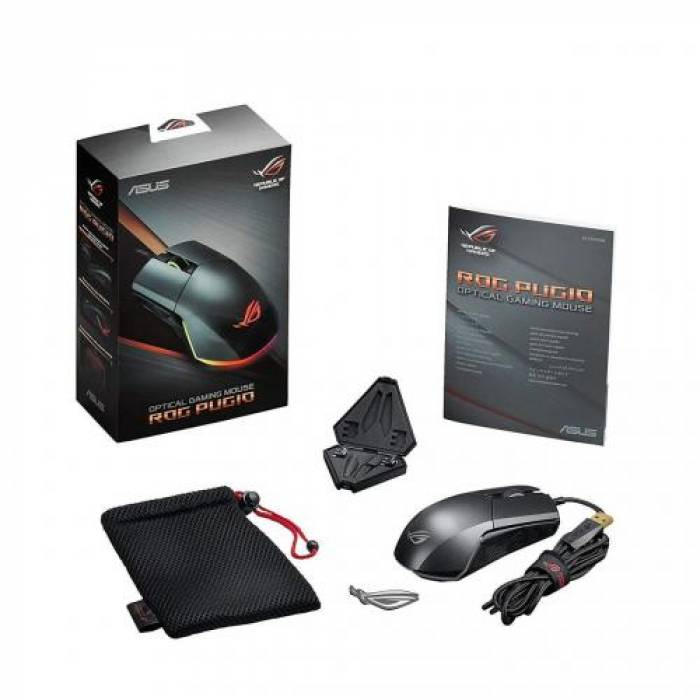 Mouse Optic ASUS ROG Pugio RGB, USB, Black