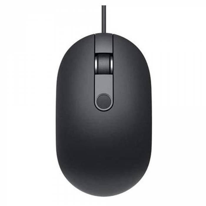 Mouse Optic Dell MS819, Cititor amprenta, USB, Black/Grey