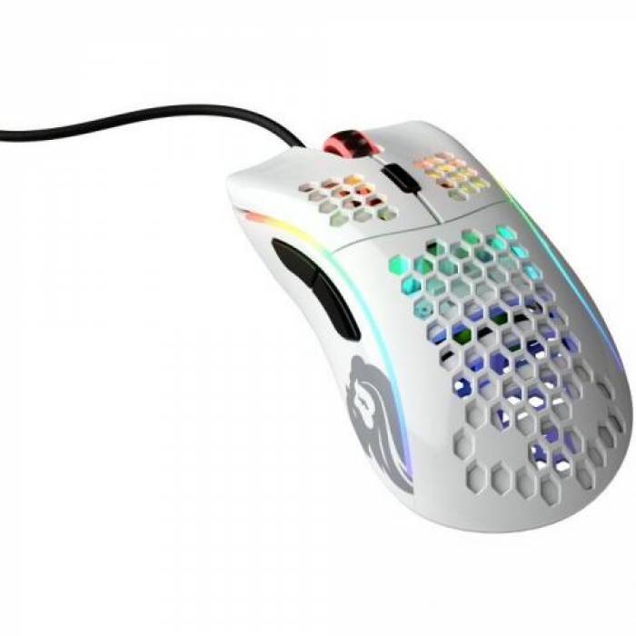 Mouse Optic Glorious PC Gaming Race Glorious Model D Minus, USB, Glossy White