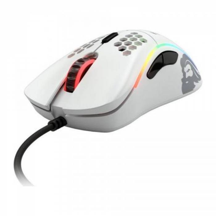 Mouse Optic Glorious PC Gaming Race Glorious Model D, USB, Matte White