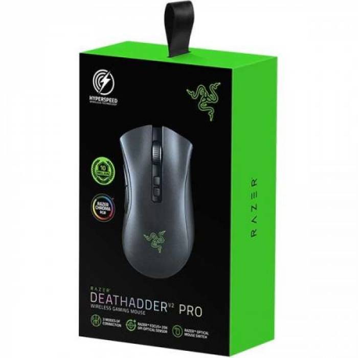 Mouse Optic Razer DeathAdder V2 Pro, RGB, USB Wireless, Black