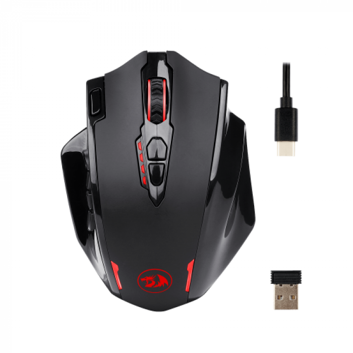 Mouse Optic Redragon Impact Elite RGB, USB Wireless, Black