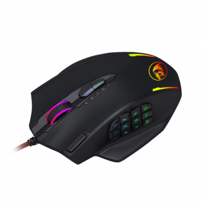 Mouse Optic Redragon Impact, RGB LED, USB, Black