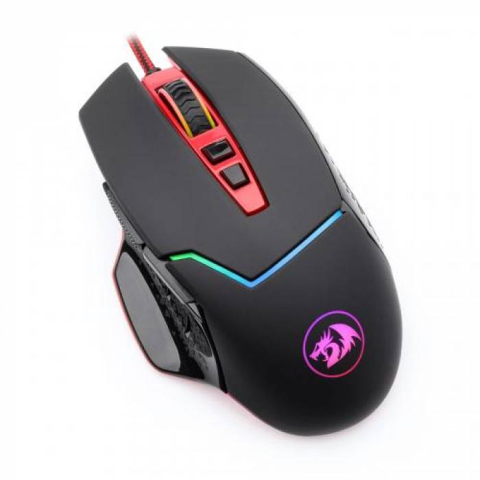 Mouse Optic Redragon Inspirit, RGB LED, USB, Black