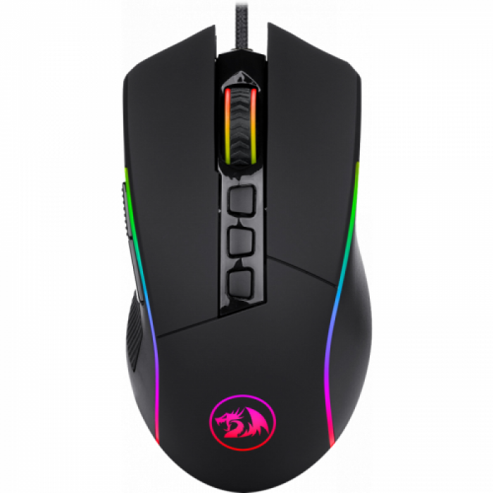 Mouse Optic Redragon Lonewolf, RGB LED, USB, Black