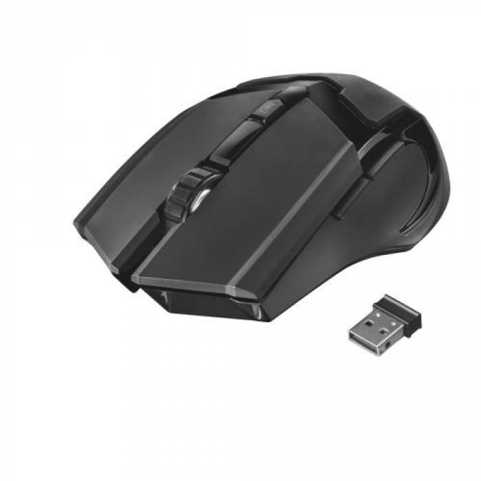 Mouse optic Trust GXT 103 Gav, RGB LED, USB Wireless, Black