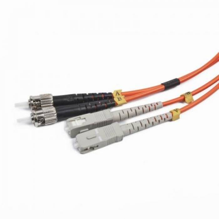 Patch Cord Fibra Optica Gembird, duplex multimode, 5m, conectori ST-SC