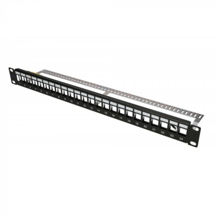 Patch Panel Extralink EX.17245, 19inch, 24porturi, Black