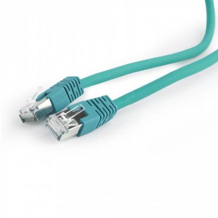 Patchcord Gembird RJ45, Cat. 6A, S/FTP, 0.5m, Green