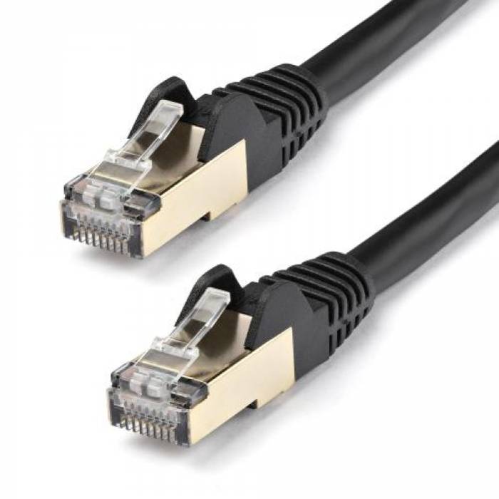 Patchcord Startech 6ASPAT7MBK, CAT6a, STP, 7m, Black