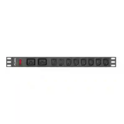 PDU Lanberg PDU-02I1908I-0200-C20-BK, 2x C19, 8x C13, Black