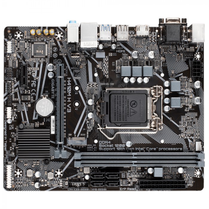 Placa de baza Gigabyte H410M H V3, Intel H510, Socket 1200, mATX