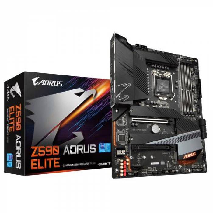 Placa de baza Gigabyte Z590 AORUS Elite, Intel Z590, Socket 1200, ATX