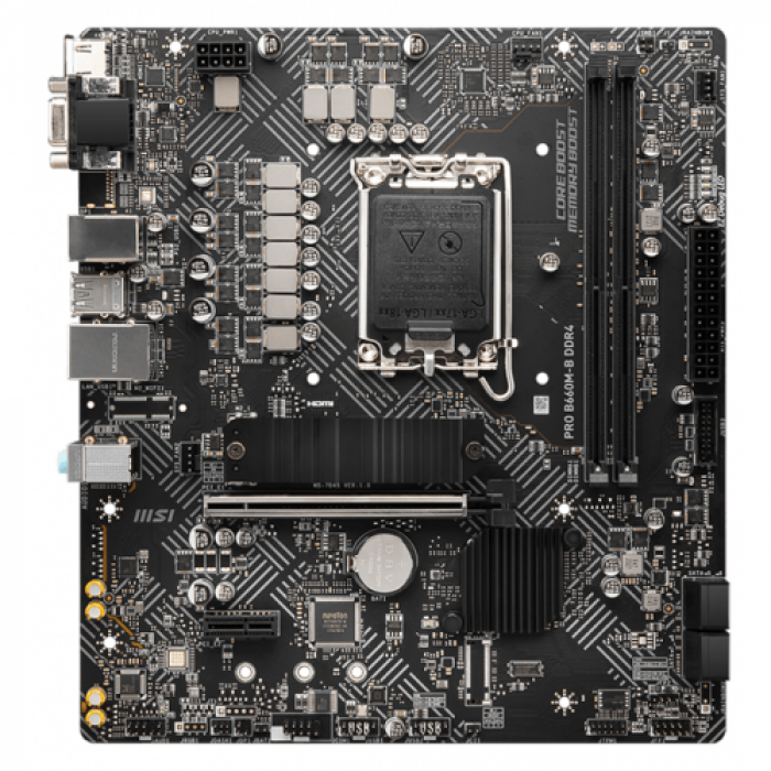 Placa de baza MSI PRO B660M-B DDR4, Intel B660, socket 1700, mATX