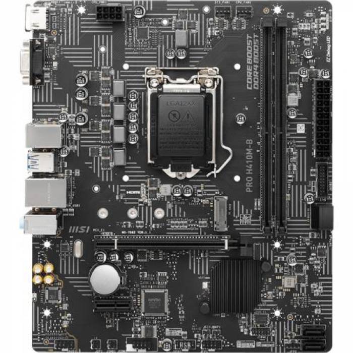 Placa de baza MSI PRO H410M-B, Intel H410, Socket 1200, mATX