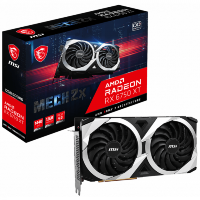 Placa video MSI AMD Radeon RX 6750 XT MECH 2X OC 12GB, GDDR6, 192bit